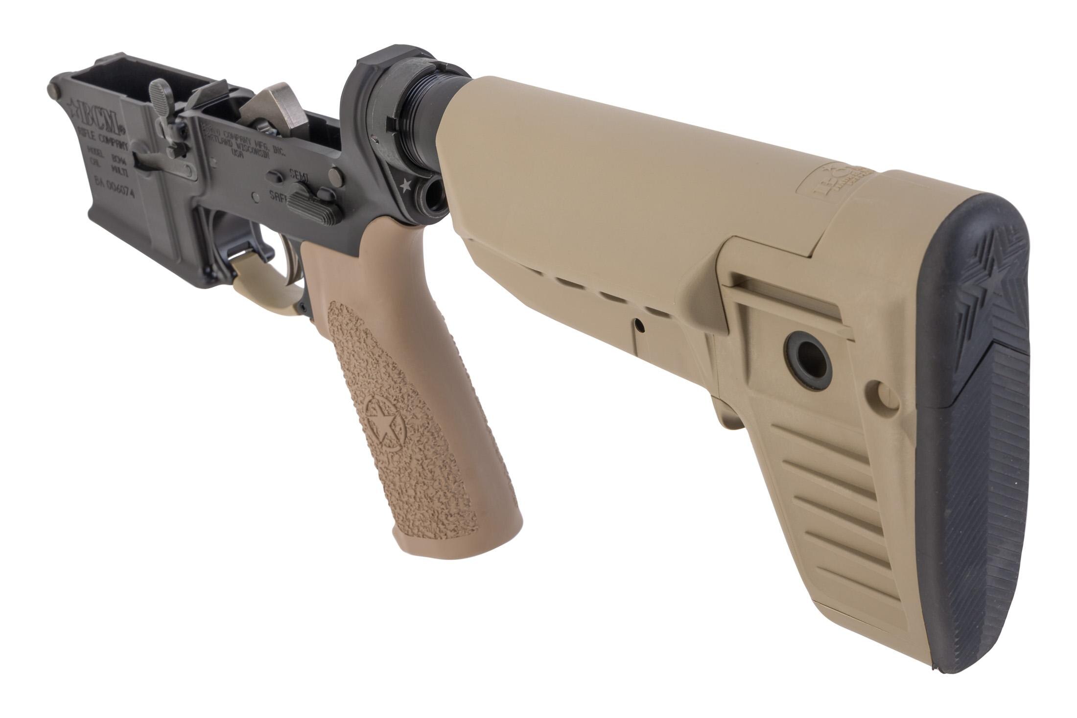 Bravo Company Bravo Company Manufacturing Complete AR-15 Mk2 Lower Receiver with Mod 1 SOPMOD Stock - FDE - view 4